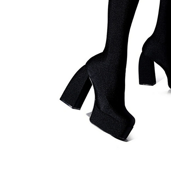 💋AKIRA AZALEA WANG STRETCH CHUNKY HEEL PANT BOOT!!! - Picture 7 of 13